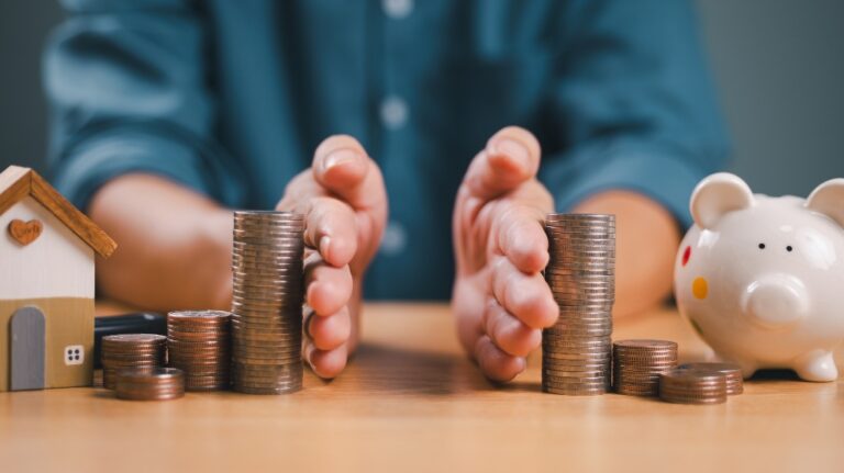 person splitting assets in half